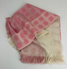 Load image into Gallery viewer, Handwoven Scarf in Pink and Cream Dots
