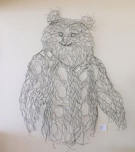 Spirit Bear wire sculpture, made with single strand spool wire