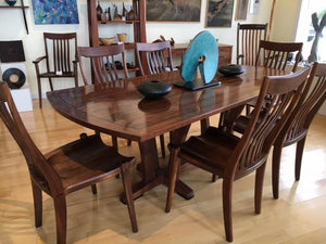 Rectangular walnut dining table with 6 chairs-Custom Order