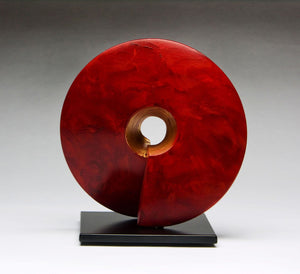 Wow, ceramic sculpture in red 16" x 16"