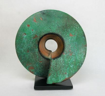 Wow, ceramic sculpture in verde patina 16