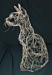 Silver Wire Cat Sculpture