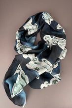 Load image into Gallery viewer, Running Bunnies Silk Hand-Painted Scarf/Shawl
