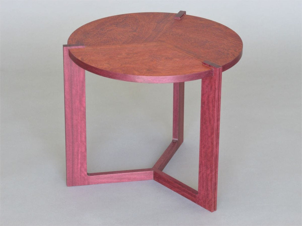 FLW Round Table of Pommele Bubinga and Purpleheart